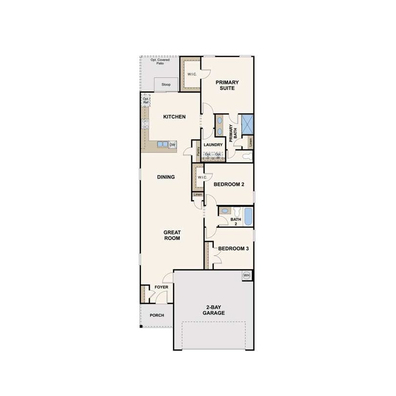 Tyler plan first floor at Hidden Springs in New Braunfels, TX by Century Communities