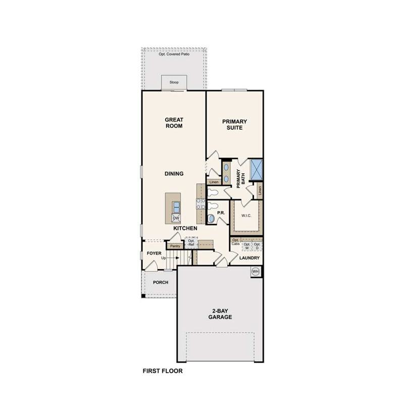 Whitney plan first floor at Hidden Springs in New Braunfels, TX by Century Communities