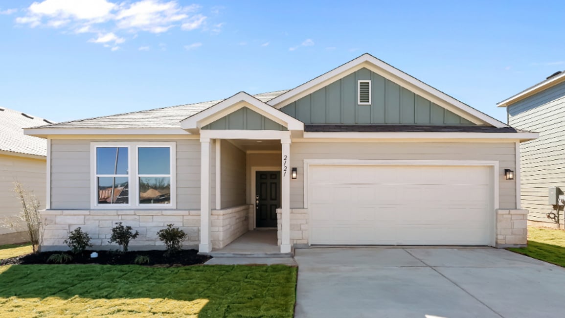 A house with a garage.