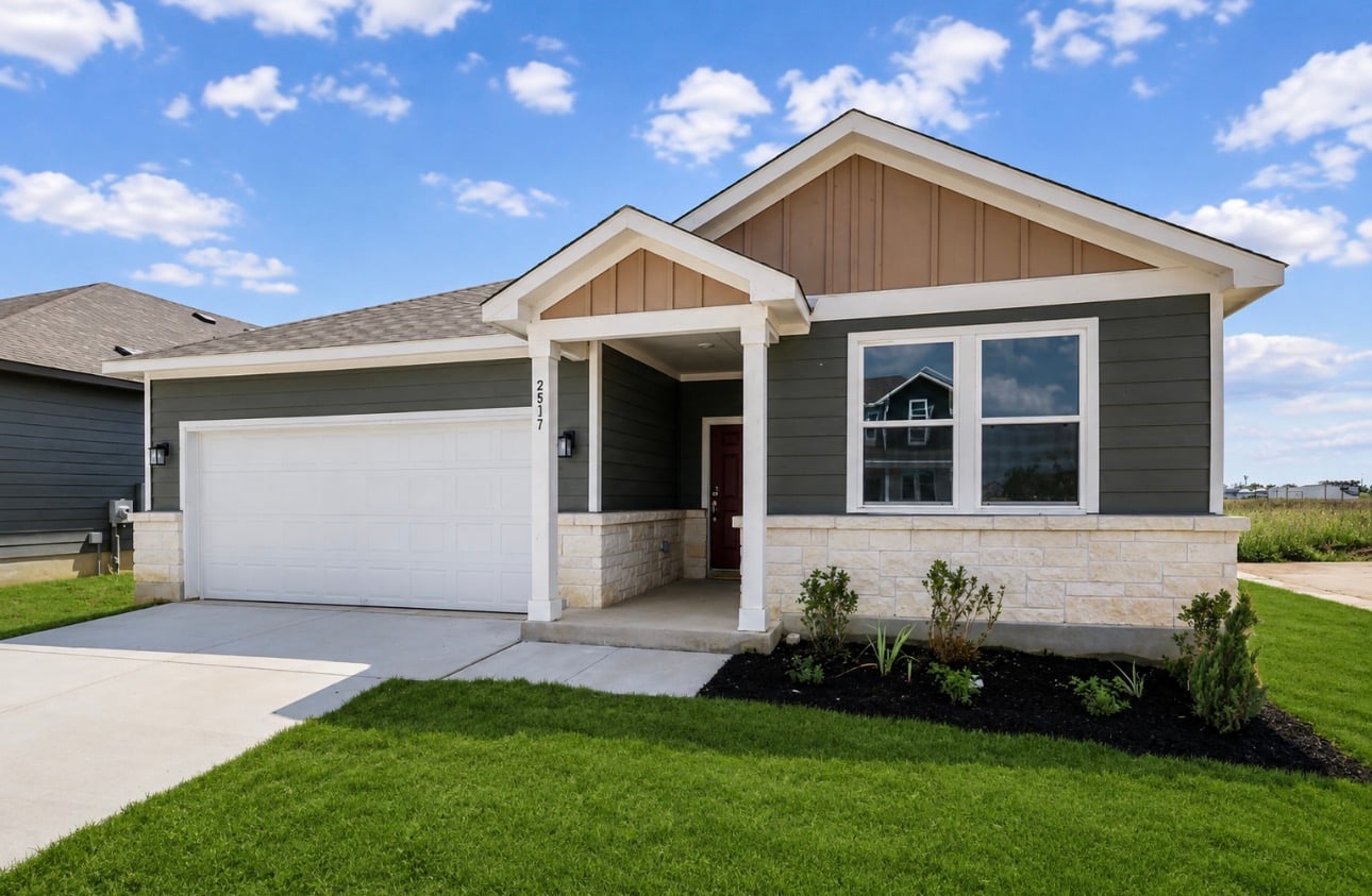 A house with a garage.