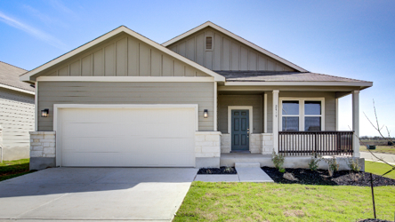 A house with a garage.