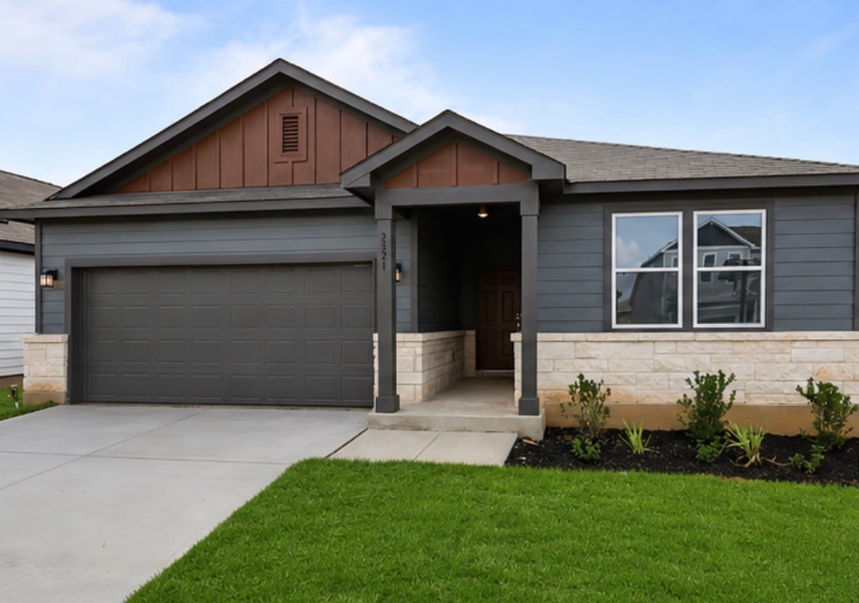 A house with a garage.