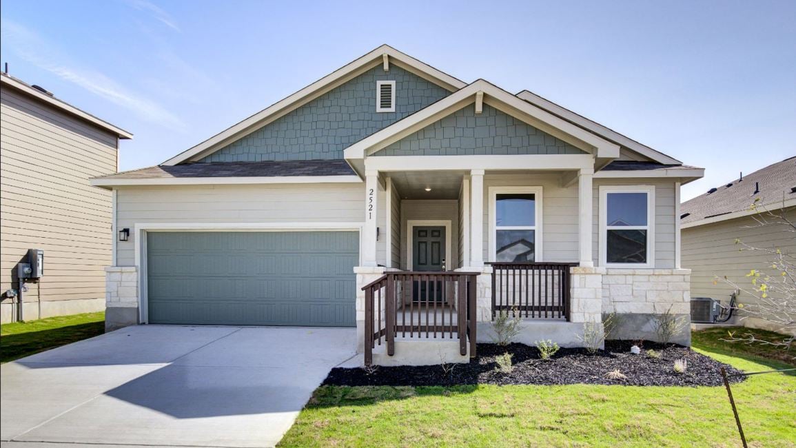 A house with a garage.