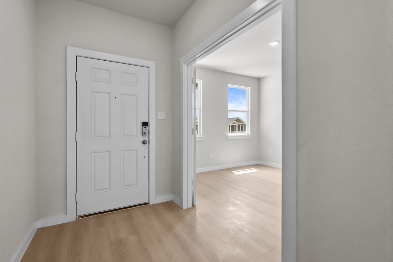 A room with white doors.