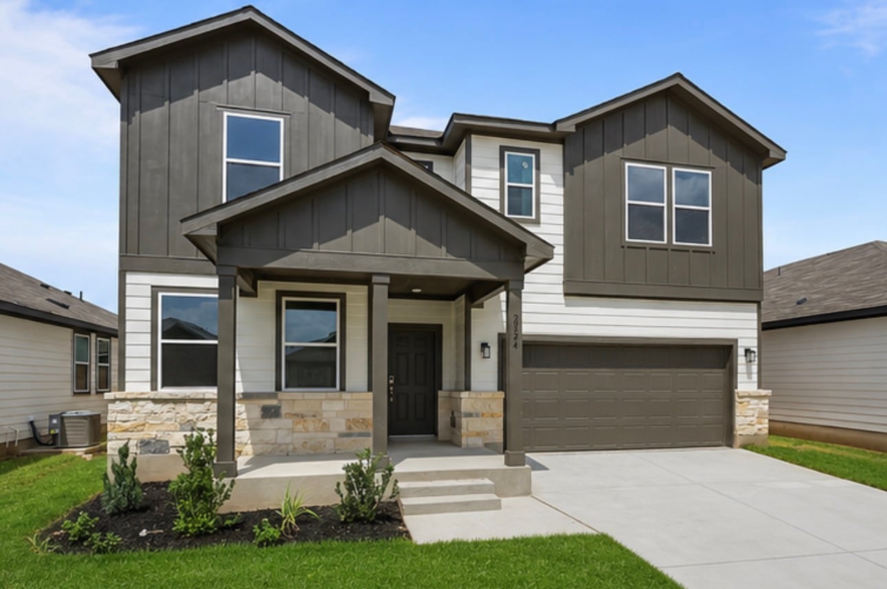 A house with a garage.