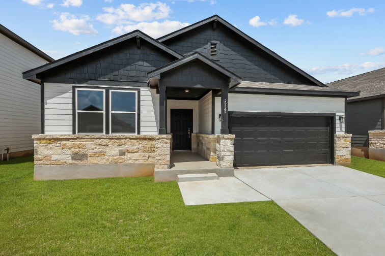 A house with a garage.