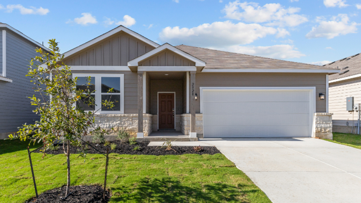A house with a garage.