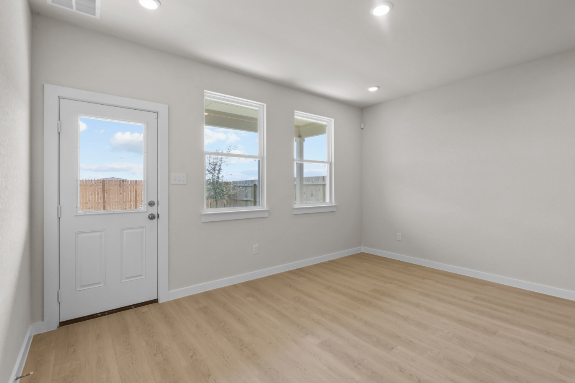 A room with white doors.