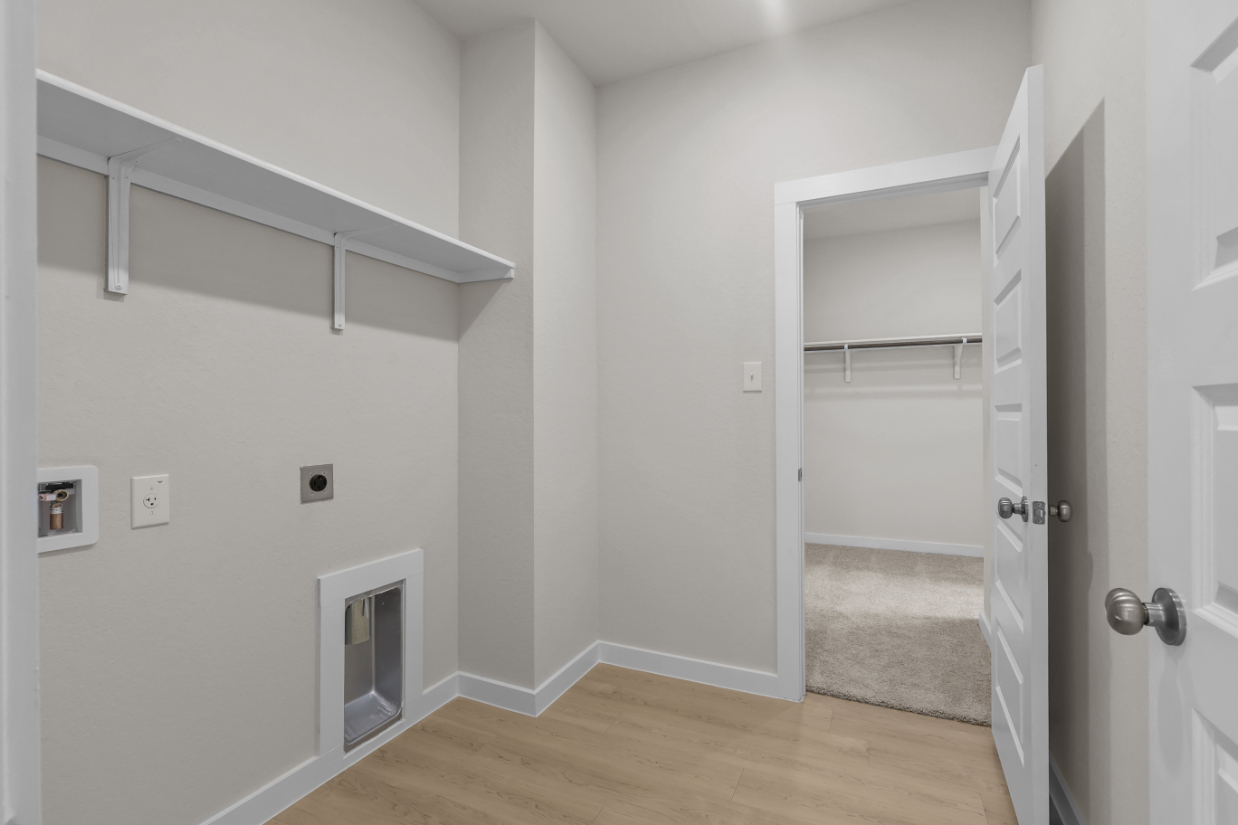A room with white walls.