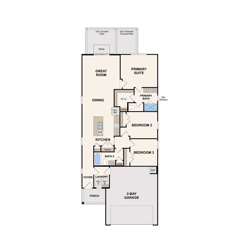 Davis plan first floor at Los Altos in San Antonio, TX by Century Communities