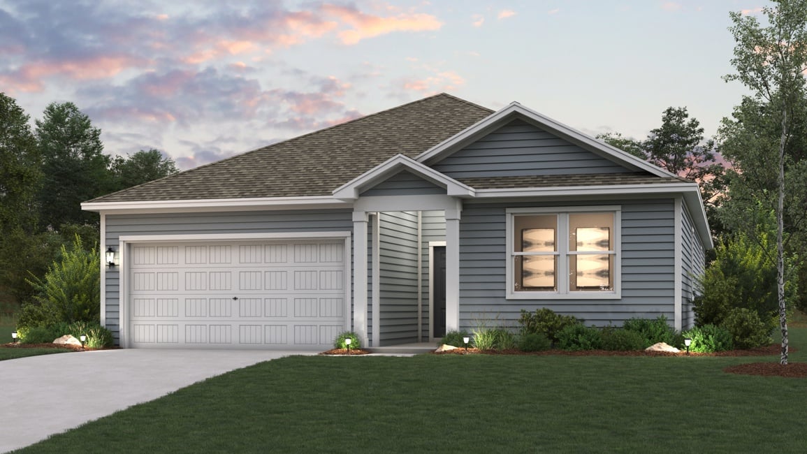 A house with a garage.