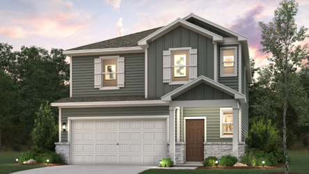 A house with a garage.