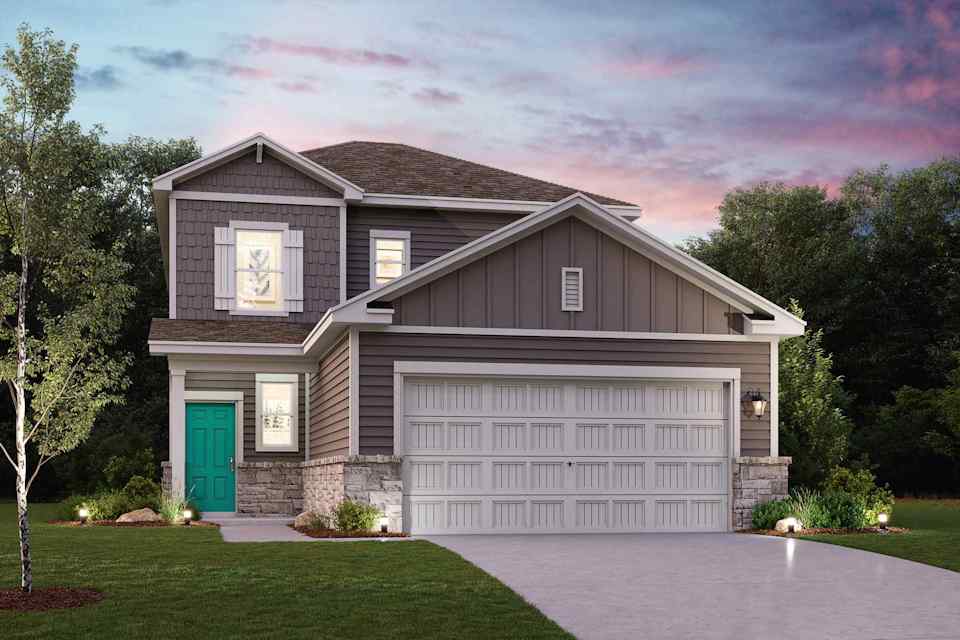 A house with a garage.