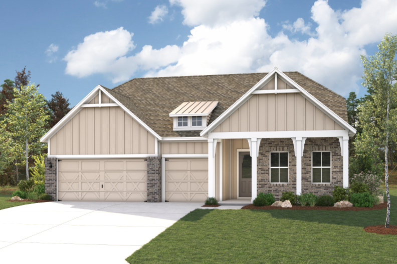 A house with a garage.