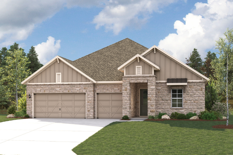 A house with a garage.
