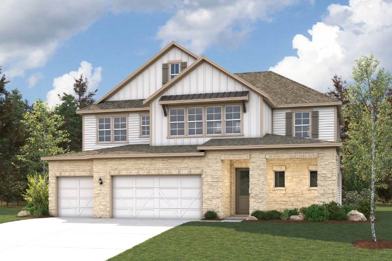 A house with a garage.