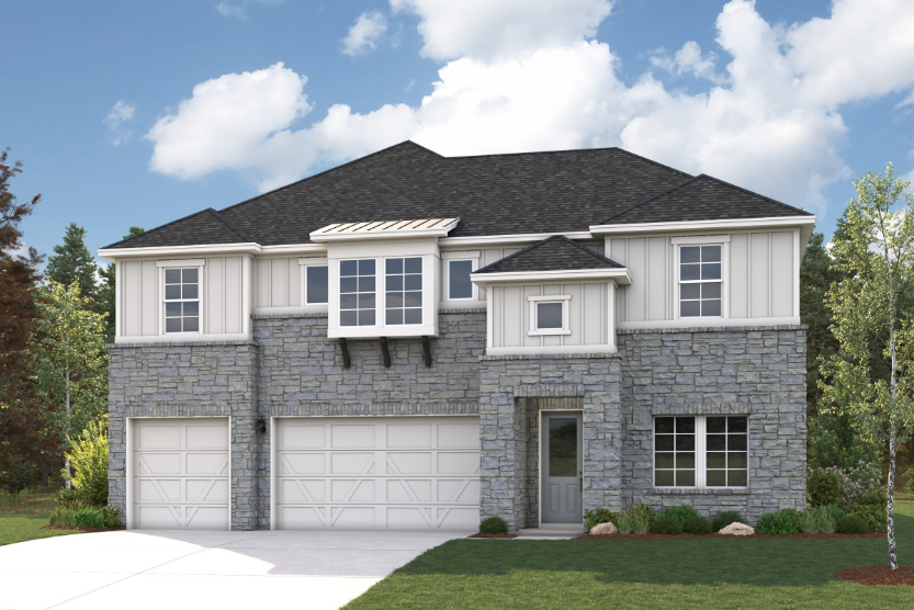 A house with a garage.