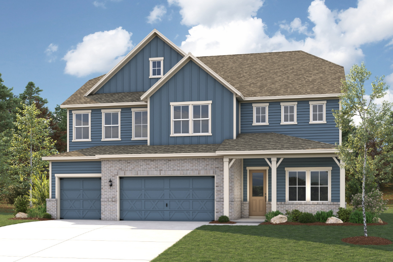A house with a garage.