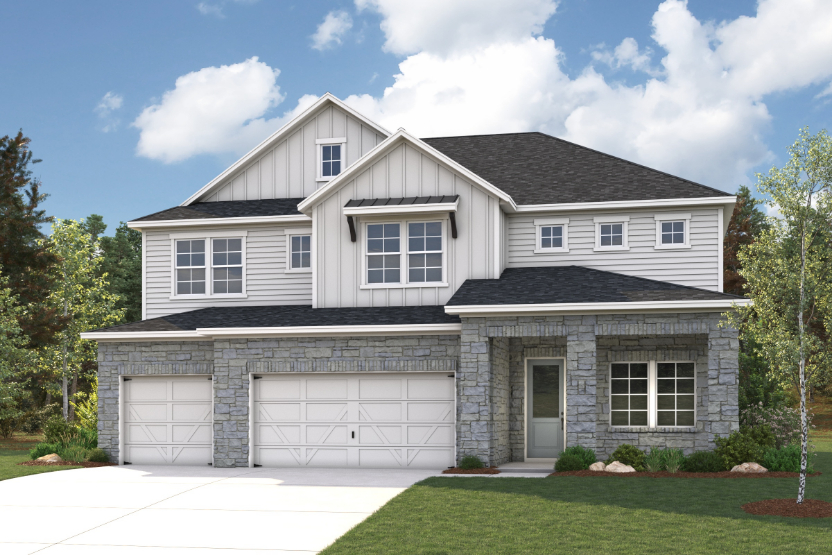 A house with a garage.
