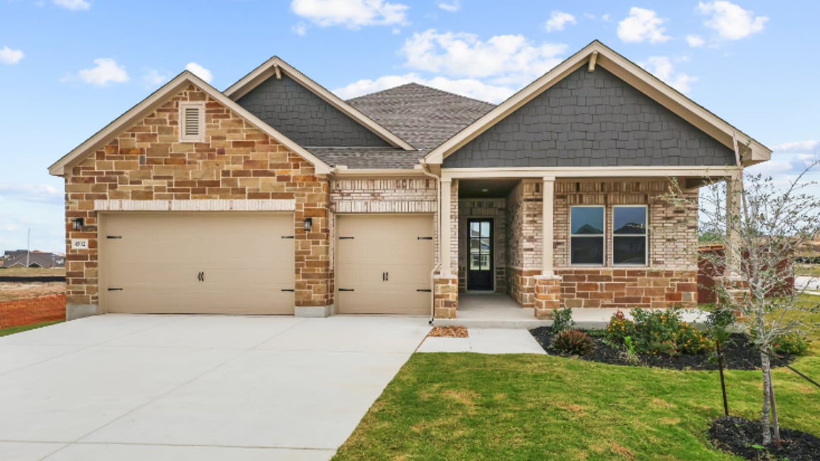 A house with a garage.