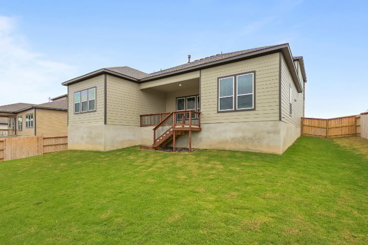 A house with a deck.