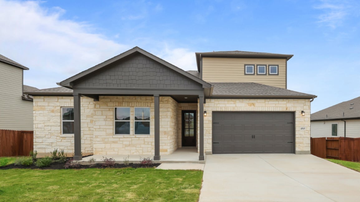 A house with a garage.