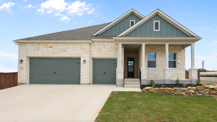A house with a garage.
