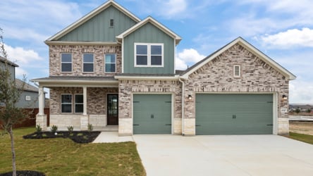 A house with green doors.