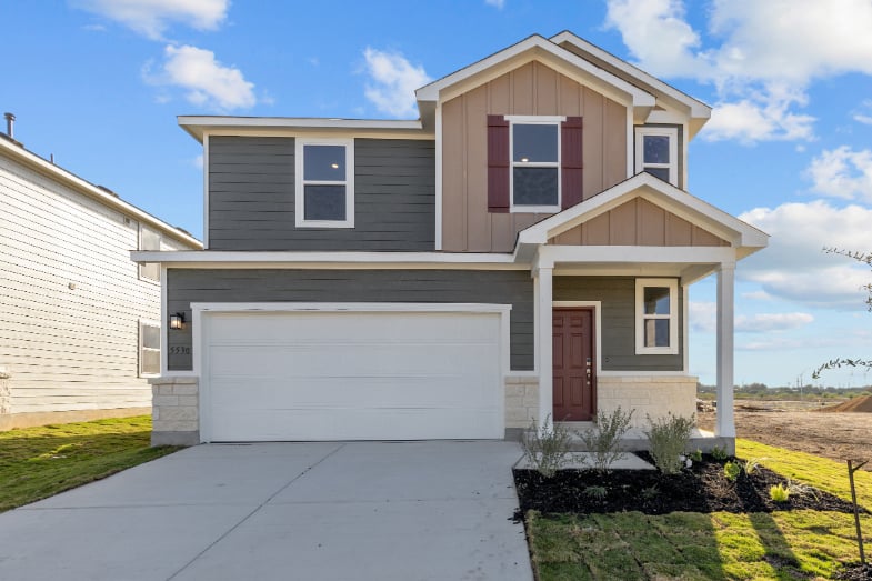 A house with a garage.