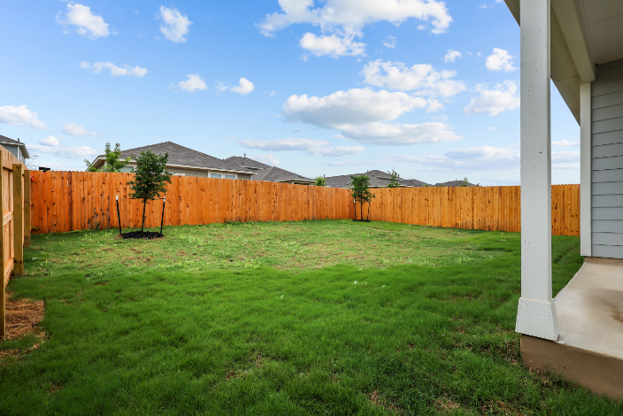 A fenced in yard.