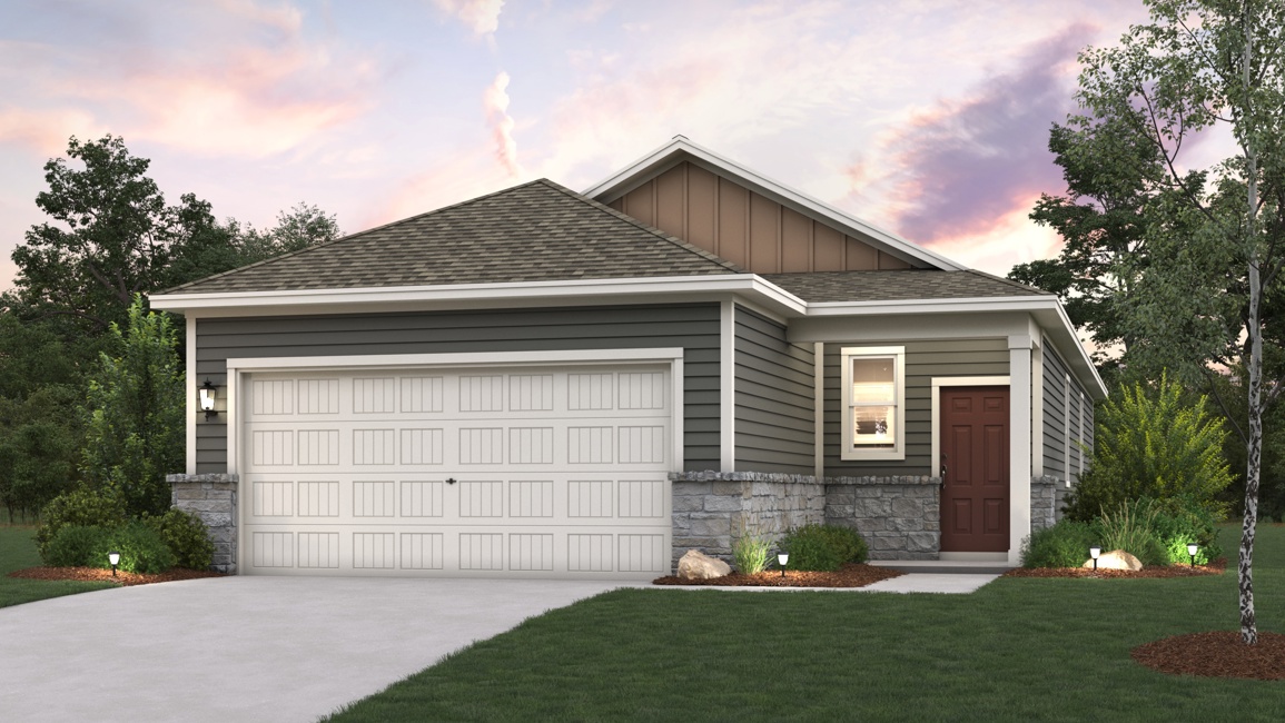 A house with a garage.