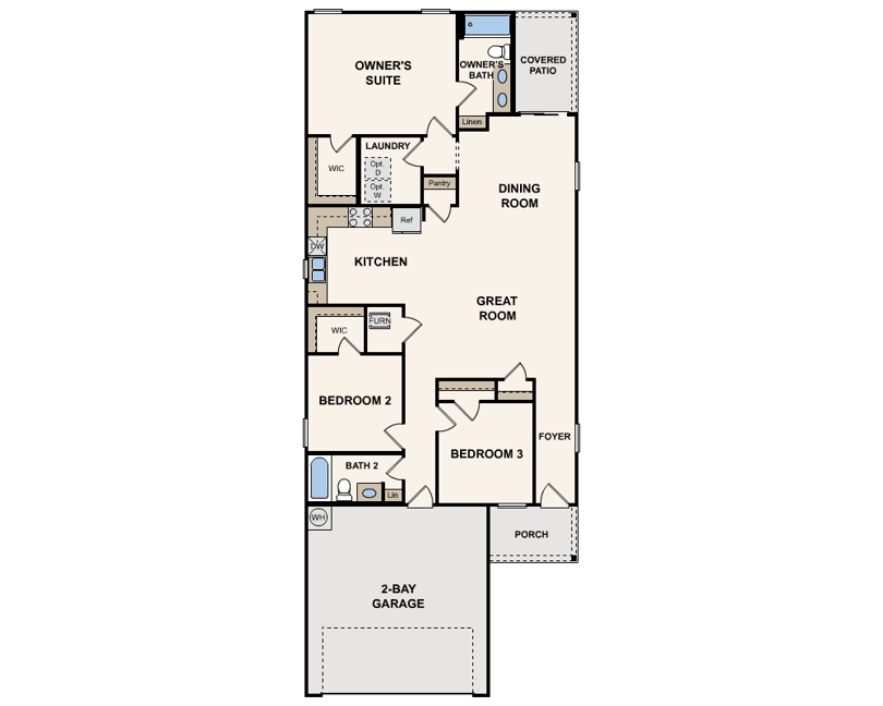 Hopewell Floorplan First floor in Mesa Vista 