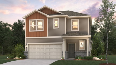 A house with a garage.