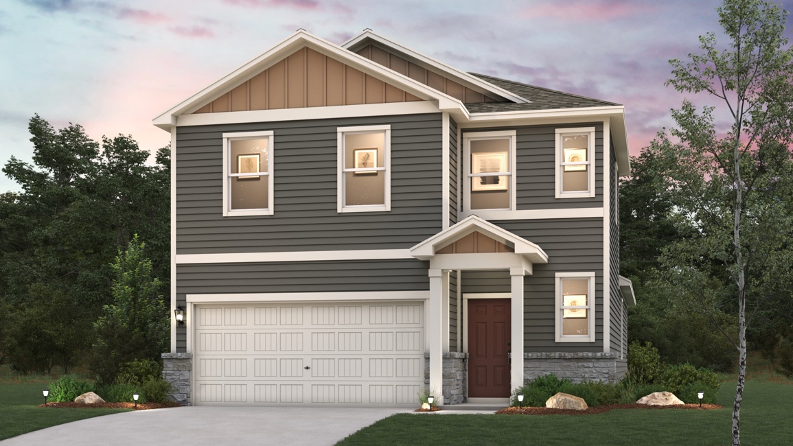 A house with a garage.