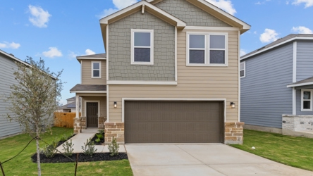 A house with a garage.