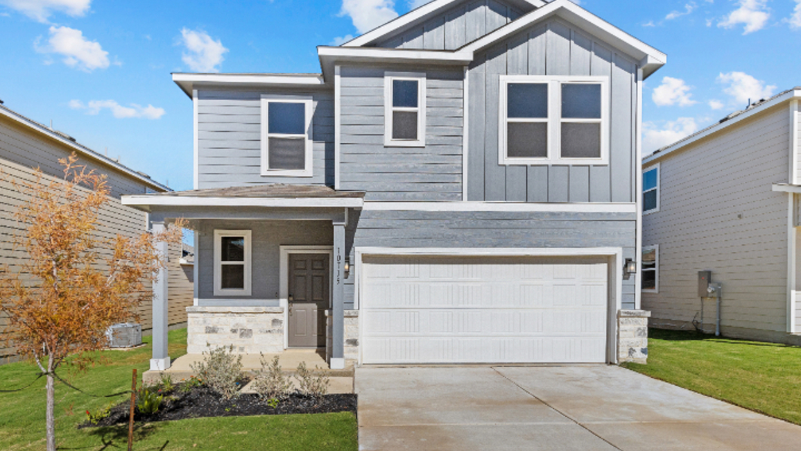 A house with a garage.