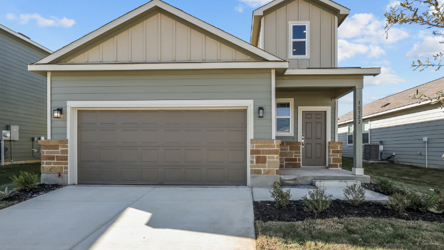 A house with a garage.