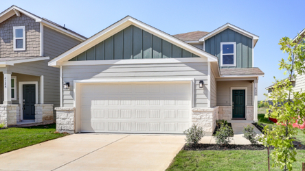 A house with a garage.