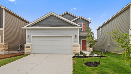A house with a garage.