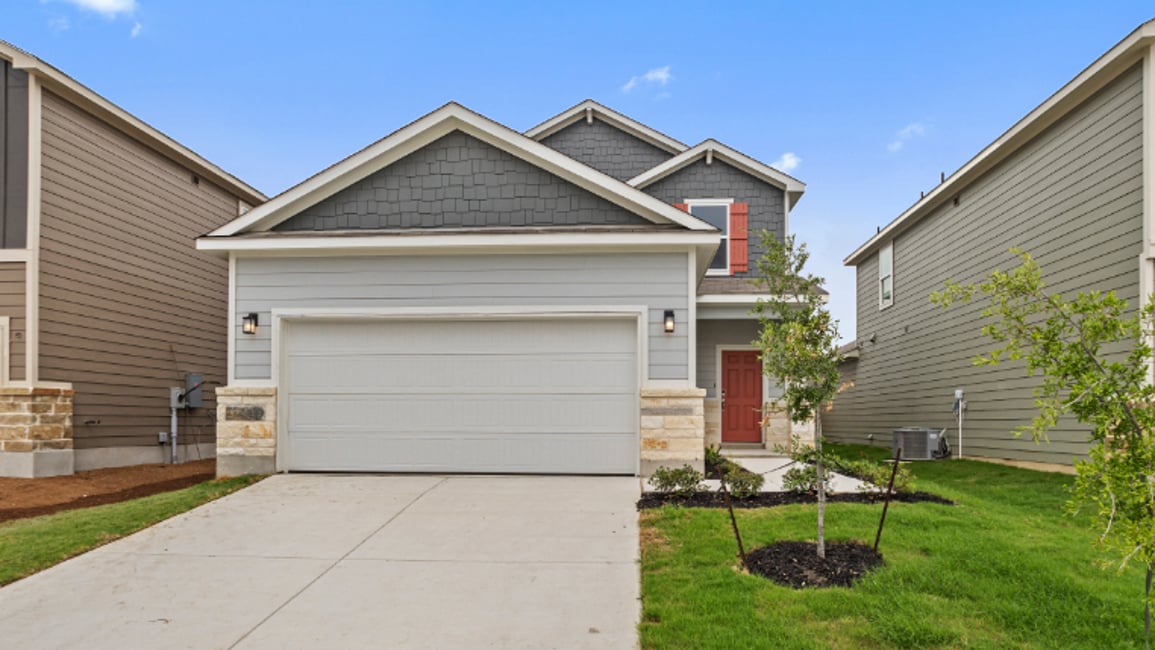 A house with a garage.