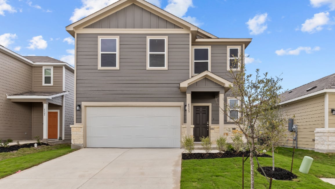 A house with a garage.