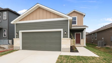 A house with a garage.