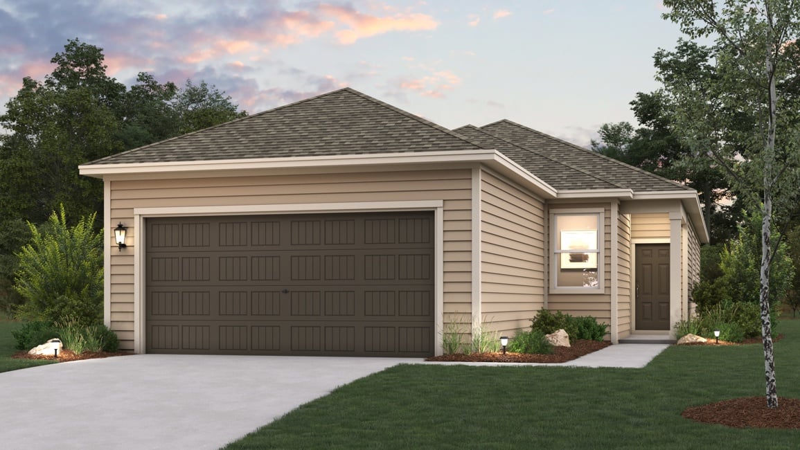 A house with a garage.