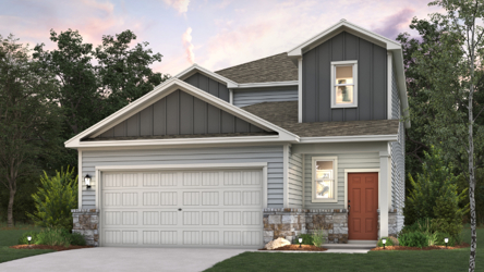 A house with a garage.