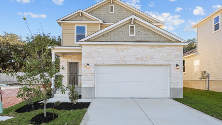 A house with a garage.