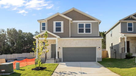 A house with a garage.