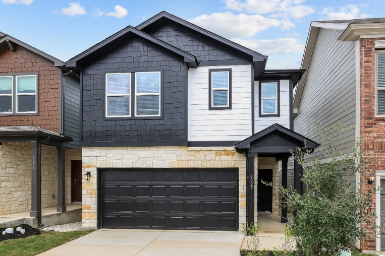 A house with a garage.