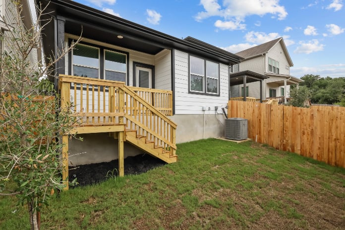 A house with a deck.