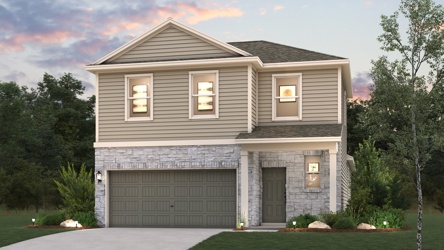 A house with a garage.