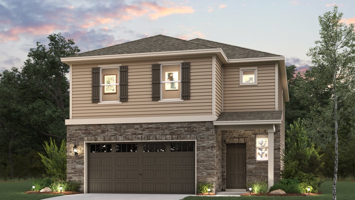 A house with a garage.